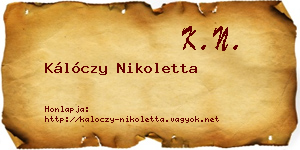 Kálóczy Nikoletta névjegykártya