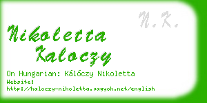 nikoletta kaloczy business card