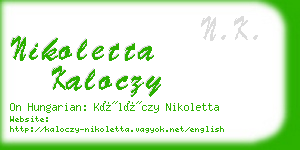 nikoletta kaloczy business card